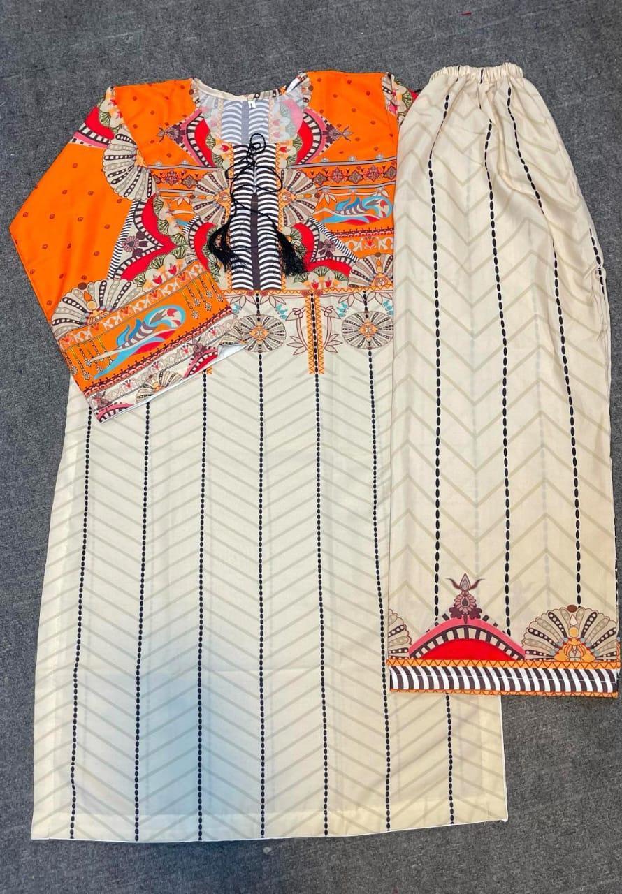 Women's Stitched Printed Shirt and Trouser Set - 2 Pcs