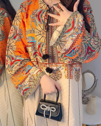 Women's Stitched Printed Shirt and Trouser Set - 2 Pcs