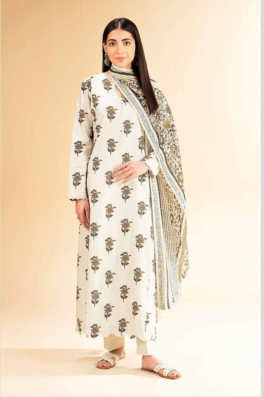 3 Pcs Women's Unstitched Printed Suit